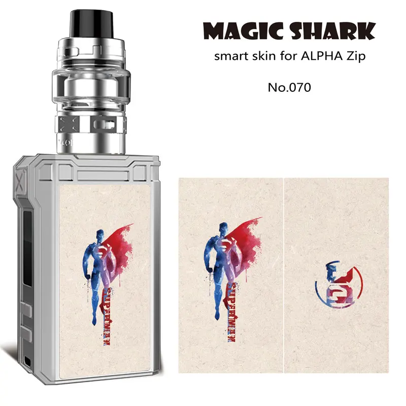 Волшебная Акула Marvel DC Мстители Бэтмен Халк Супермен железный человек Vape Pod чехол Защитная пленка наклейка для Voopoo Alpha Zip