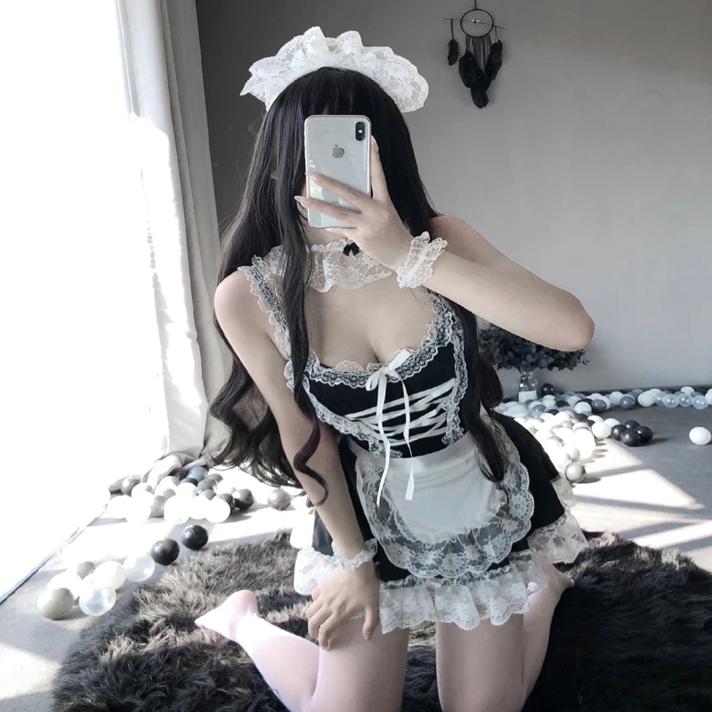 Hot Lolita Maid Uniform Babydoll Dress Lingerie Porn Erotic Role Play Women Sexy Lingerie Maid Cosplay Costumes Maids Underwear women lingerie women lingerie set women cosplay costume