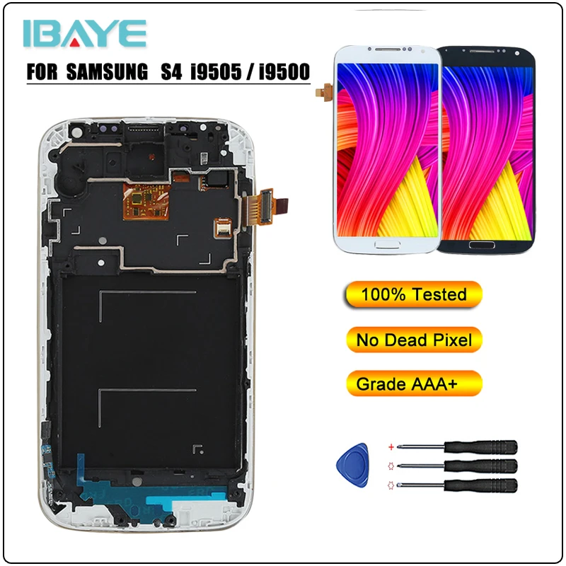 

100% tested LCD Display For Samsung S4 I9505 LCD I9500 i9505 LCD For Samsung S4 i9506 i337 LCD Screen Touch digitizer Assembly