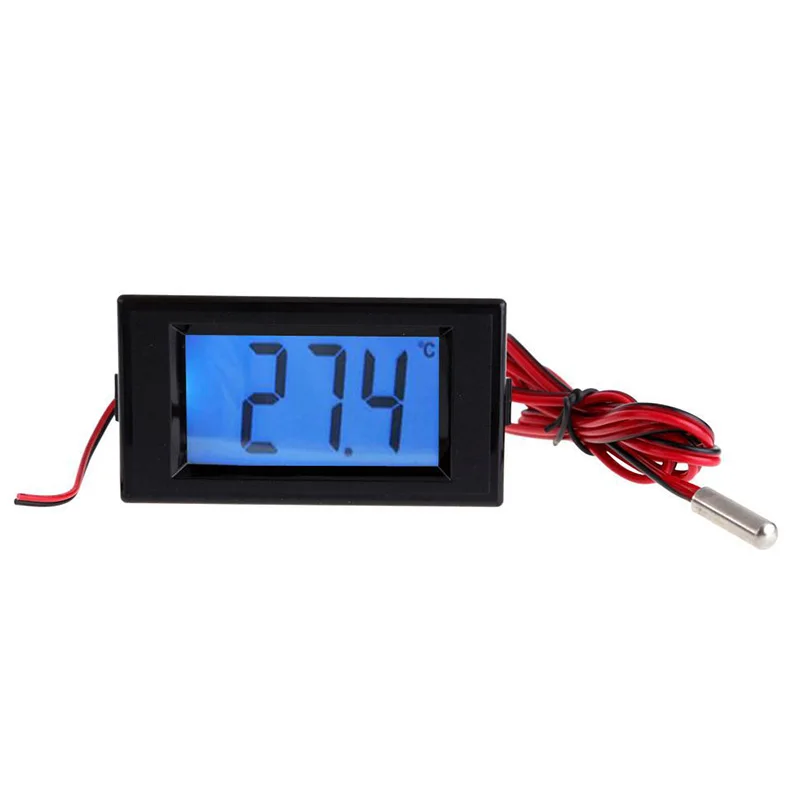 

-50-150 Celsius Digital Thermometer Blue Color LCD Display Temperature Meter Panel with Temperature Sensor
