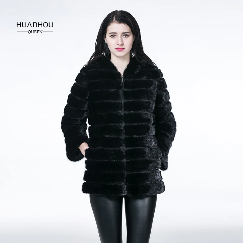 

Always grow real mink fur coat for women stand collar ,slim and warm extra large plus size coat ,full sleeve new style.