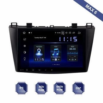

Car Radio Android 9.0 For Mazda 3 GPS 2010 2011 2012 2013 Mazda3 DSP Car Stereo 1 Din Multimedia BT WIFI MAX6 PX6 64Gb ROM HDMI