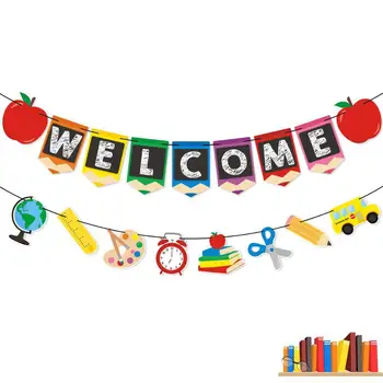 

Colorful Welcome Alphabet Party Banner Child Birthday Party Room Door Decoration Festival Banner Bunting Garland Supplies