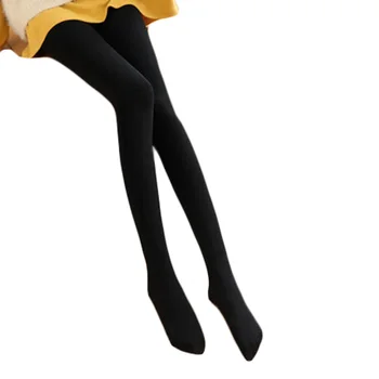 

Womens High Waist Stretchy Thicken Velvet Tights Warm Solid Color Skinny Footless/Footed Pantyhose Thermal Ankle Slim Full Lengt