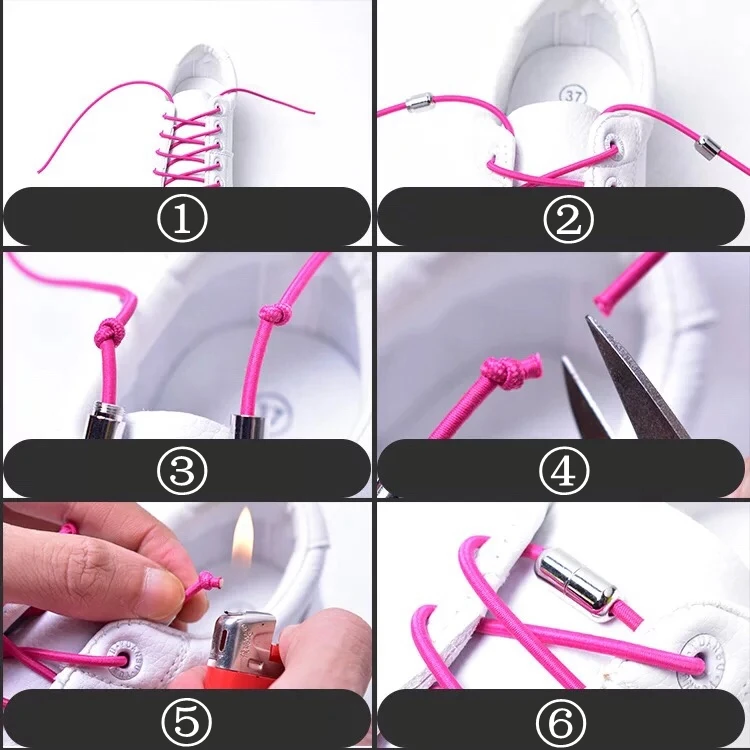 1Pair Elastic Shoelaces Round No Tie Shoe laces Sneakers Shoelace Kids Adult Rubber elastic Laces Lock One Size Fits All Shoes 1Pair Elastic Shoelaces Round No Tie Shoe laces Sneakers Shoelace Kids Adult Rubber elastic Laces Lock One Size Fits All Shoes