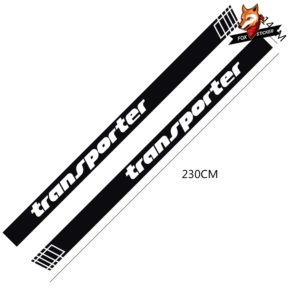  2PCS Car Door Side Skirt Graphic Stripes Decals Auto Decor Stickers Accessories for Volkswagen VW T