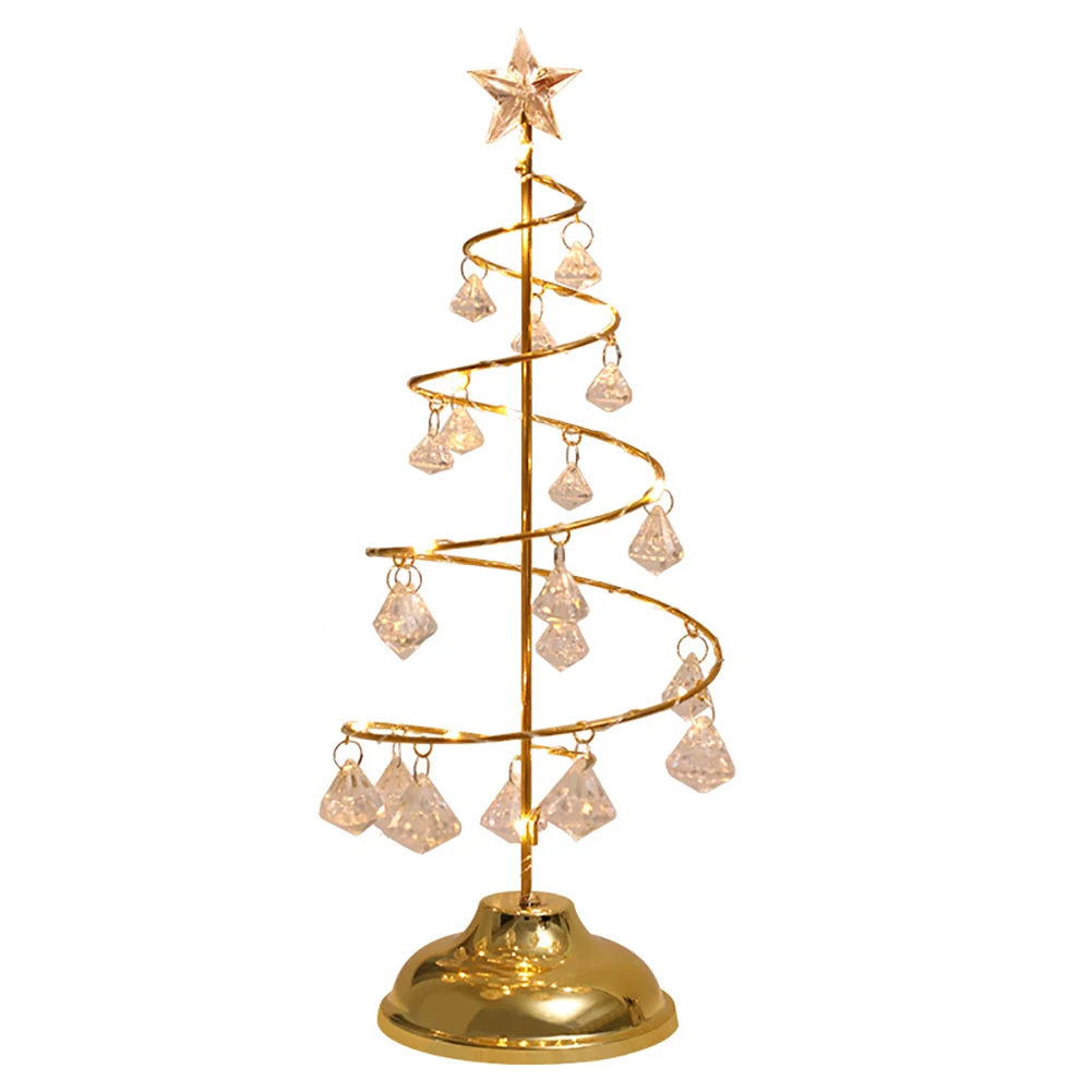 Светодиодный светильник для рождественской елки с кристаллами, на батарейках, для украшения стола, окна, дома, офиса, MYDING
