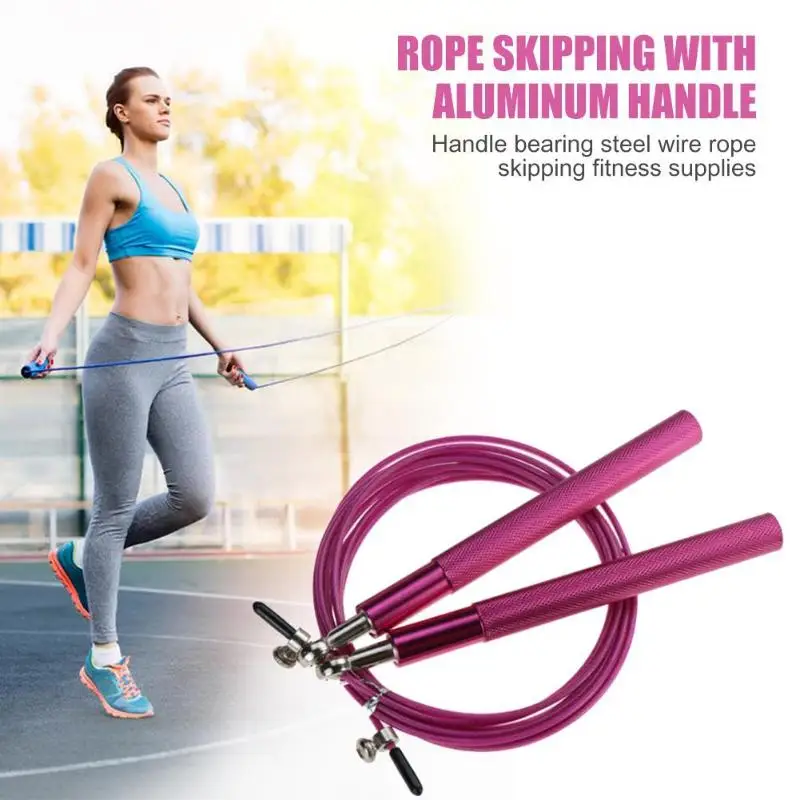 3m High Speed Aerobic Steel Wire Skipping Rope Aluminum Handle Steel Wire Jump Rope Length Adjustable Skip Fitness Equipment