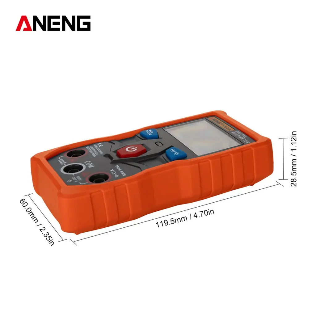 Aneng V02A мультиметр для передачи данных Ncv цифровой ЖК-дисплей Вольтметр переменного/постоянного тока Автоматический диапазон диодное Сопротивление Частота Емкость Тестер