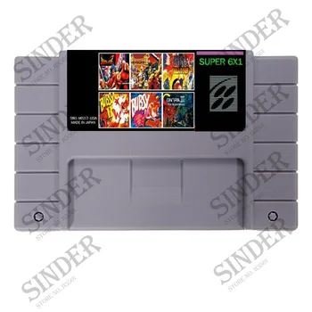 

New Arrival 6 In one 16 Bit Gray Game Card For USA NTSC Game Player