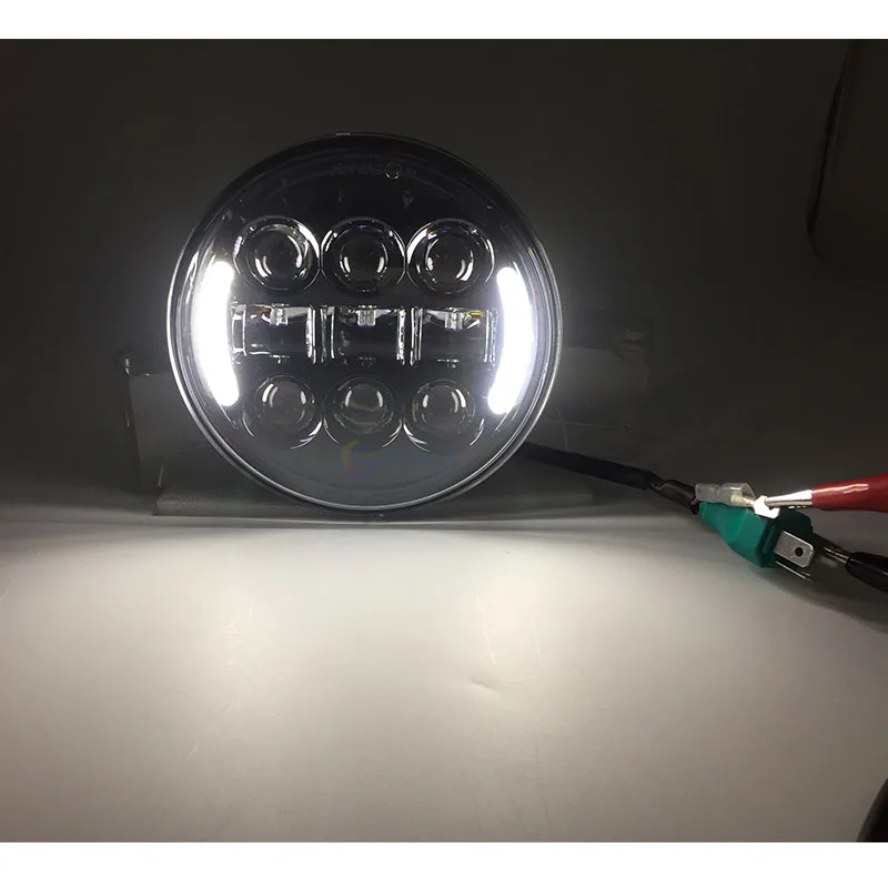 5,7" светодиодные фары 5 3/4 дюймов проектор фары Белый DRL Янтарный сигнал поворота для Dyna Softail Sportster Wide Glide Iron 883
