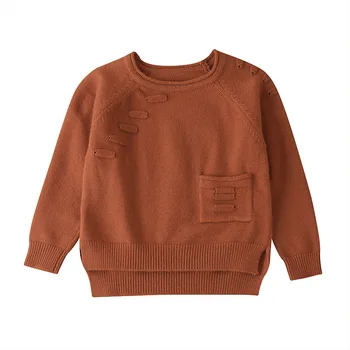 

2020 Kids Boys Sweaters Boys Autumn Winter Solid Sweaters Children Knitted Pullover Kids Outerwear Pure Cotton Age 3-7 Years