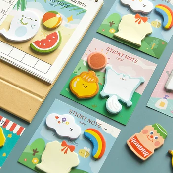 

24 pcs/Lot Cartoon mini sticky note Funny world Popcorn Little prince color memo pad sticker book marker Office School A6910