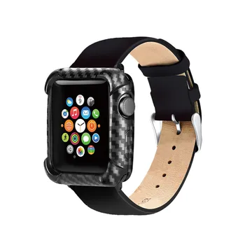 

Carbon Fiber Watch Protective Cover For Apple Watch Band 38/42/40/44mm Watch Case For iWatch Series 5 4 3 2 1 Protective Skin