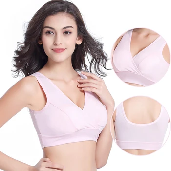 

Wirefree Cotton Breastfeeding Maternity bras sleep Nursing Bras For feeding Pregnant Nursing underwear clothes size 4XL