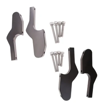 

2 Pair Motorcycle Footpegs Extensions Passenger Pegs for Vespa GT GTS GTV 60 125 150 200 250 300 300ie (Black + Titanium)