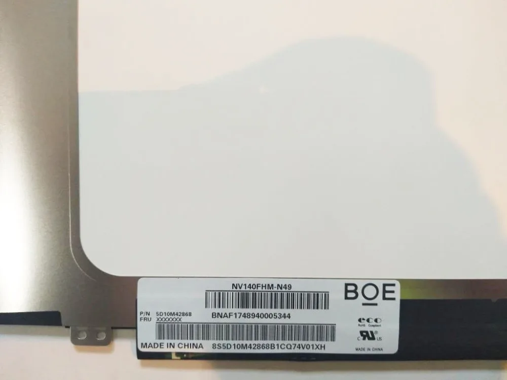 For Boe NV140FHM-N49 NV140FHM N49 For Lenovo fru 5D10M42868 Matte LED Display FHD 1080P IPS eDP 30P