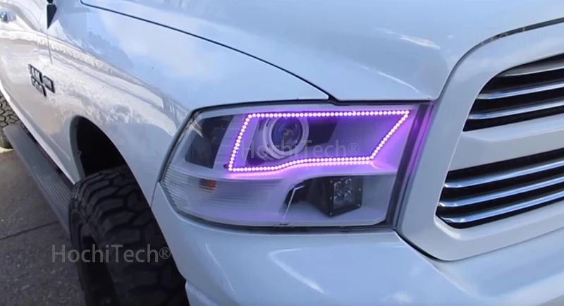Для Dodge Ram 1500 2500 3500 4500 5500 2009- Angel Eye светодиодное кольцо с ореолом RGB многоцветная Спортивная фара наборы