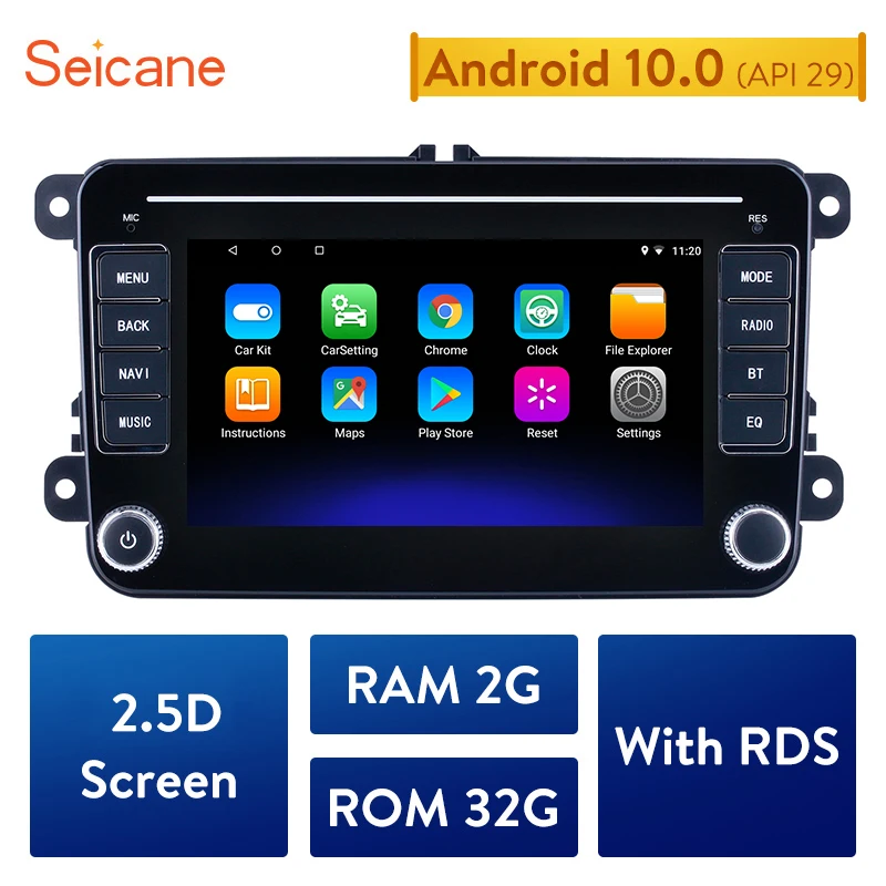 Автомагнитола Seicane мультимедийный плеер 2GBRAM Android 10 0 для VW универсальный SEAT LEON Golf