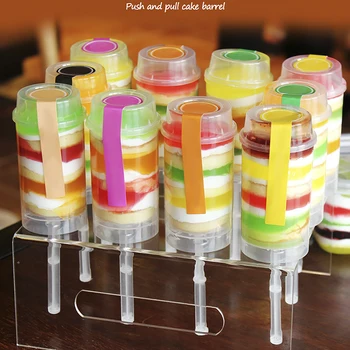 

1PC DIY Cupcake Transparent Cake Pushing Cylinder Dessert Push Up Pop Containers Shooter Pop Cake Mold Kitchen Accessories