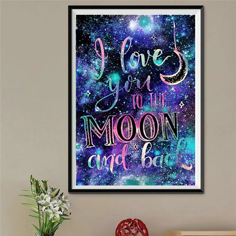 Милая фраза Love You To The Moon And Back на заказ, Картина на холсте с датой, принт для гостиной, настенная художественная картина, товары для домашнего декора