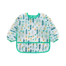 Водонепроницаемый нагрудник для малышей; тканевый халат; аксессуары для кормления; детский нагрудник с длинными рукавами и героями мультфильмов