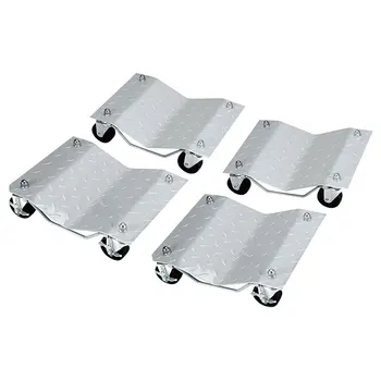 

4pcs Auto Wheel Dolly Set with 3-inch Swiveling Casters Tire Car Moving solid diamond Plate Steel Auto Repair Tools Supplies