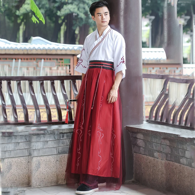 Hanfu 8 видов стилей, традиционная китайская одежда для женщин и мужчин, костюм династии Тан, нарядное платье для косплея, праздничная одежда, танцевальный костюм - Цвет: Color 2 Suit