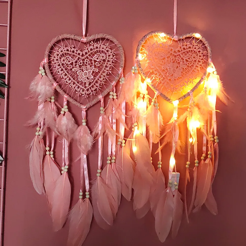 

LED Light Dromenvanger Dreamcatcher Dream Catcher Love Heart Party VintageHandmade