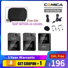 COMICA BoomX D2 Mini 2.4G cyfrowy mikrofon bezprzewodowy w trybie Mono/Stereo przełączany tryb wyjściowy dla wysięgnika kamery XD