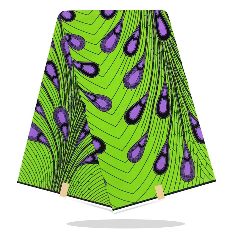 

Nigerian Style Dress Sewing Material Veritable Soft High Quality African Wax Block Printed Cotton Fabric 6 Yards HL18-45
