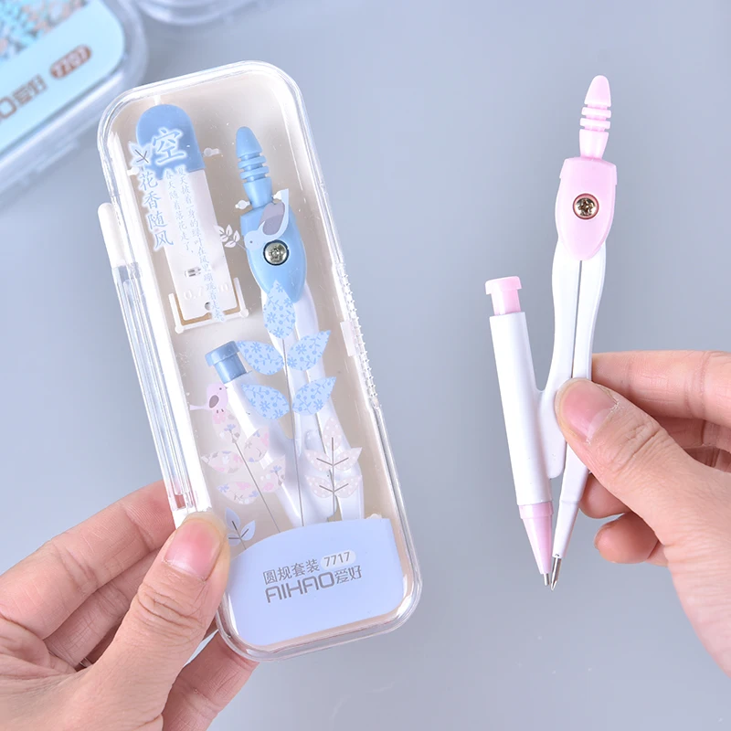 8 In 1 Professional Drawing Compass With 0.7mm Lead Refill Math Geometry Tools Circle School Supplies Stationery Set for Student