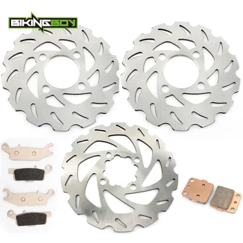 

BIKINGBOY YFM 250 Raptor 08 09 10 11 12 13 YFM250 Special Edition 2008 2009 Front Rear Brake Discs Rotors Disks + Pads ATV QUAD