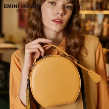EMINI HOUSE модная круглая сумка, роскошные сумки, женские сумки, дизайнерские сумки из спилка, сумки через плечо для женщин, сумка на плечо