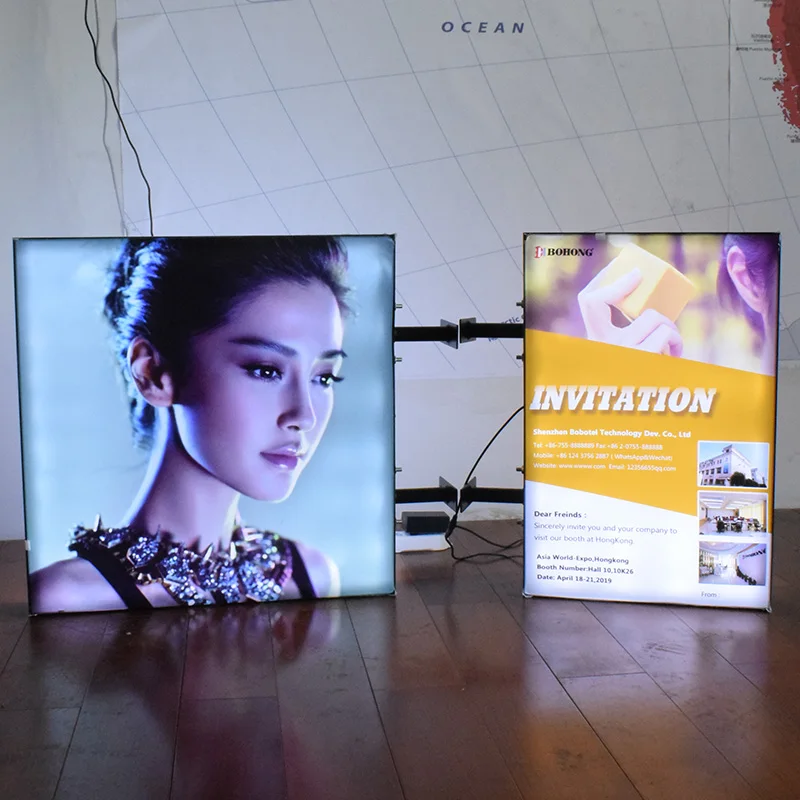 

Custom Square 12V Restaurant DIY Cobo Assembly Light Box Advertising Led Uv Print Led Metal Aluminium for Shop Coffe Store