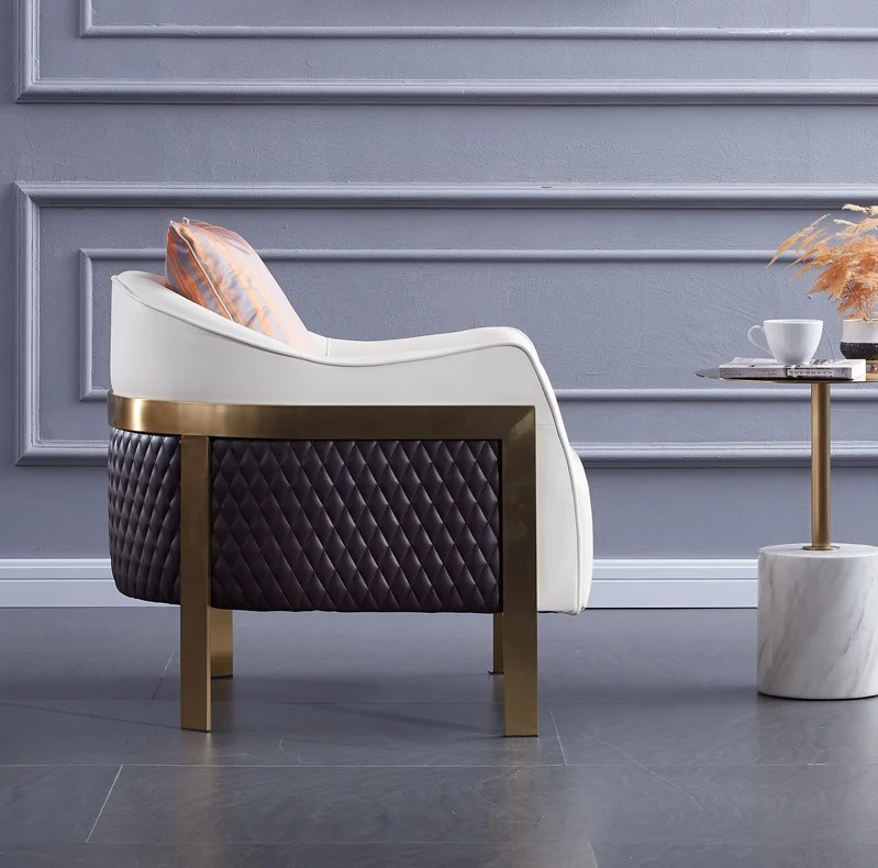 2 шт итальянский дизайн кресло для отдыха с эко кожаной обивкой/подушка в комплекте