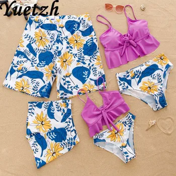 

2020 women swimwear bikinis set girls swimsuit child kids boy family swim wear beachwear swimsuit men swim pants swimming suit