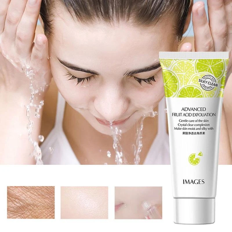 Natural Fruit Acid Cleanser Facial Exfoliation Exfoliating Peeling Gel Scrub Face Removal Deep Exfoliator Gentle Skin Care 80g
