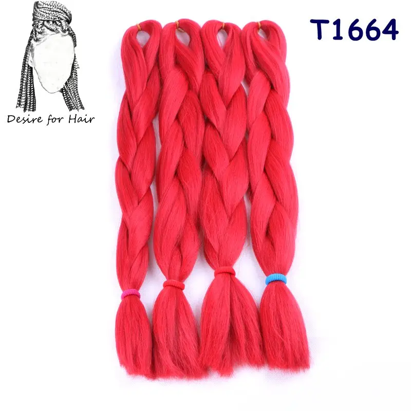 #118 Desire for hair, 1 упаковка, 24 дюйма, 100 г, синтетические огромные косички, цвет Омбре, черный, серый, бордовый, косички для наращивания волос - Цвет: #118