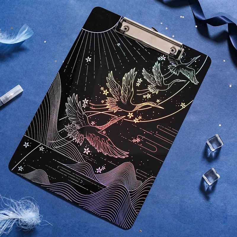 laser silver Держатель для лазера доска A4 Органайзер a5 Портфолио папка-скоросшиватель студент доска для рисования A6 папка с зажимом акриловая доска - Цвет: laser silver
