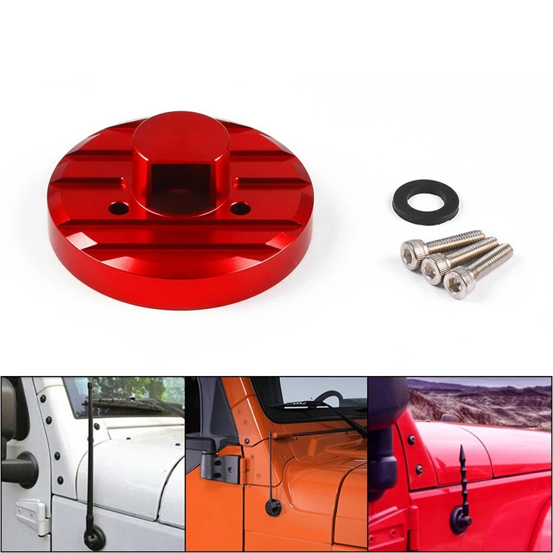 Car Radio Antenna Base Cover Trim Mount Decoration Frame Bezel for Jeep Wrangler JK / JL 2007-2017 Red | Автомобили и мотоциклы