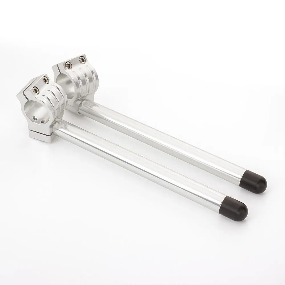 Clipons 35 мм 36 41 43 50 Серебряный CNC мотоцикл Клип Ons вилка руль Обычный для Kawasaki