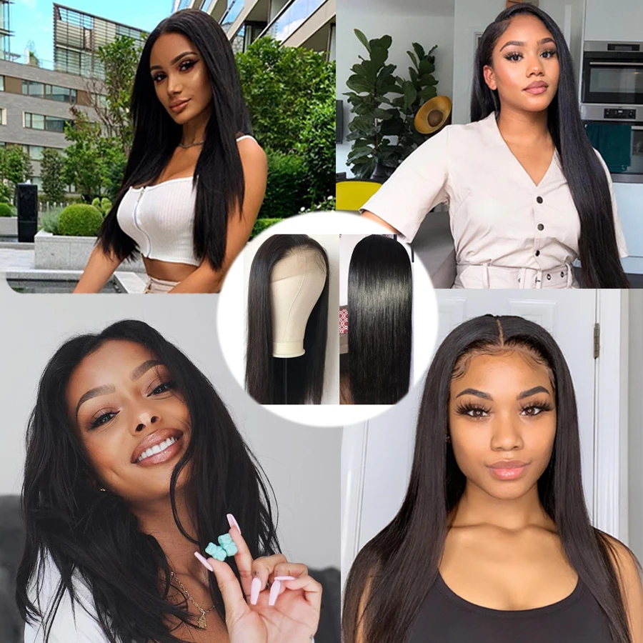  HD Transparent Lace Wigs Full Lace Wigs with Baby Hair PrePlucked Fake Scalp Glueless Human Hair Wi