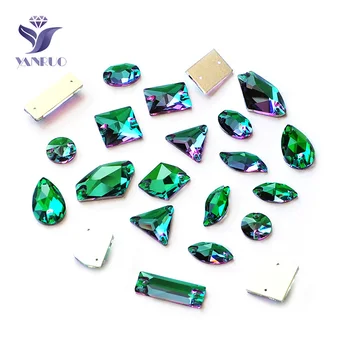 

YANRUO K9 Crystal Emerald Sew On Rhinestones Sewn Stones Crystal Sewing Clothes For Shoes Decoration Wedding Dresses
