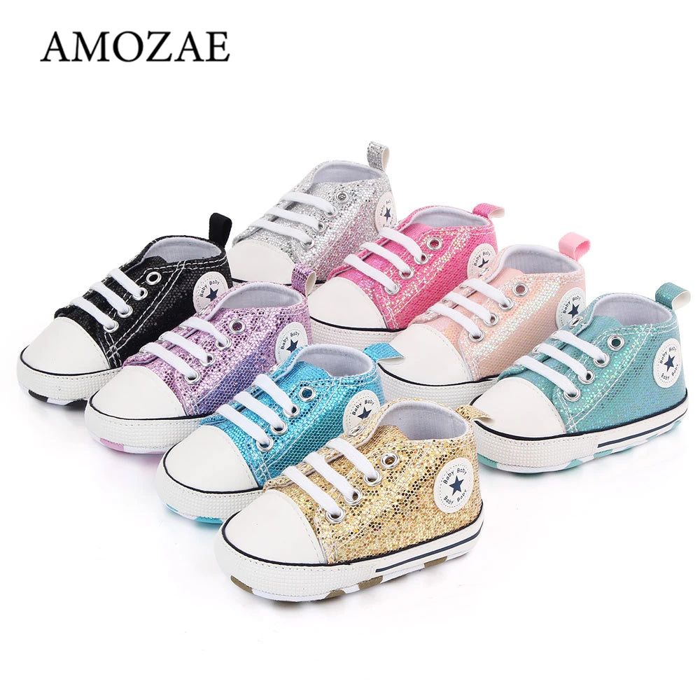Toddler Shoes Sneakers Baby Soft-Sole Non-Slip Newborn Baby-Boys-Girls Canvas Sequined