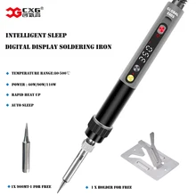 New CXG Electric Soldering Iron Rework Tool Welding Equipment Intelligent Sleep Digital Display Solder Station E60S 60W 110W