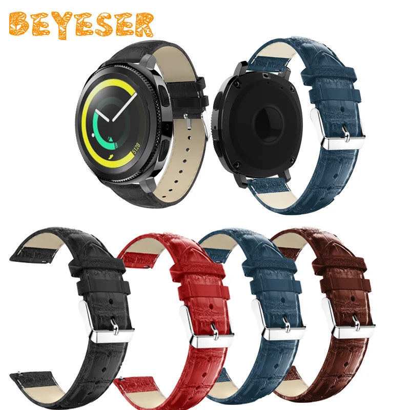Ремешок кожаный для Samsung Gear Sport/Gear S2 сменный Браслет Galaxy watch Active 42 мм | Электроника