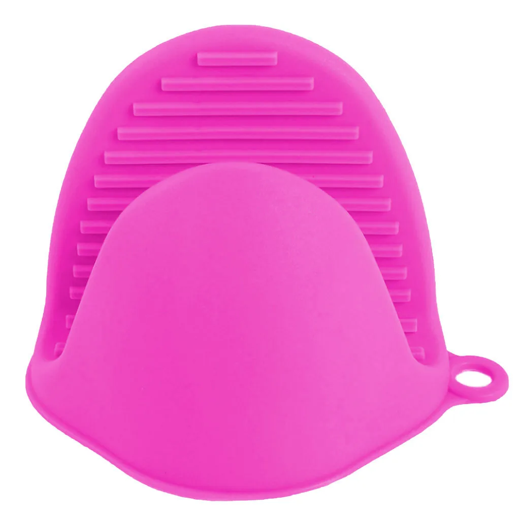 Hot Pink Кухонные силикатные перчатки для микроволновой печи, силиконовые перчатки ГРС - Цвет: Hot Pink