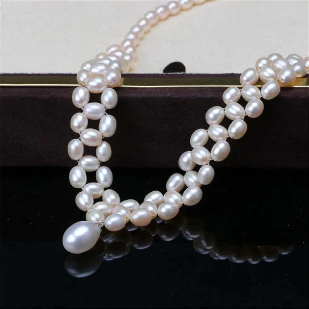 YKNRBPH женский изысканный ручной ткачество жемчужное ожерелье для невесты для свадьбы подарок ювелирные изделия жемчужные цепочки
