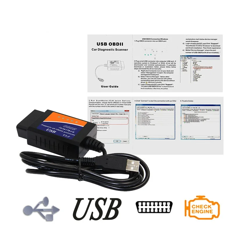 ELM 327 1,5 Мини OBD2 USB V1.5 сканер elm327 pic18f25k80 для мульти-брендов CAN-BUS USB считыватель кодов диагностический кабель аксессуары